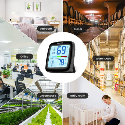 SMARTRO SC42 Professional Digital Hygrometer Indoor Thermometer Room Humidity Gauge Pro Accuracy Calibration