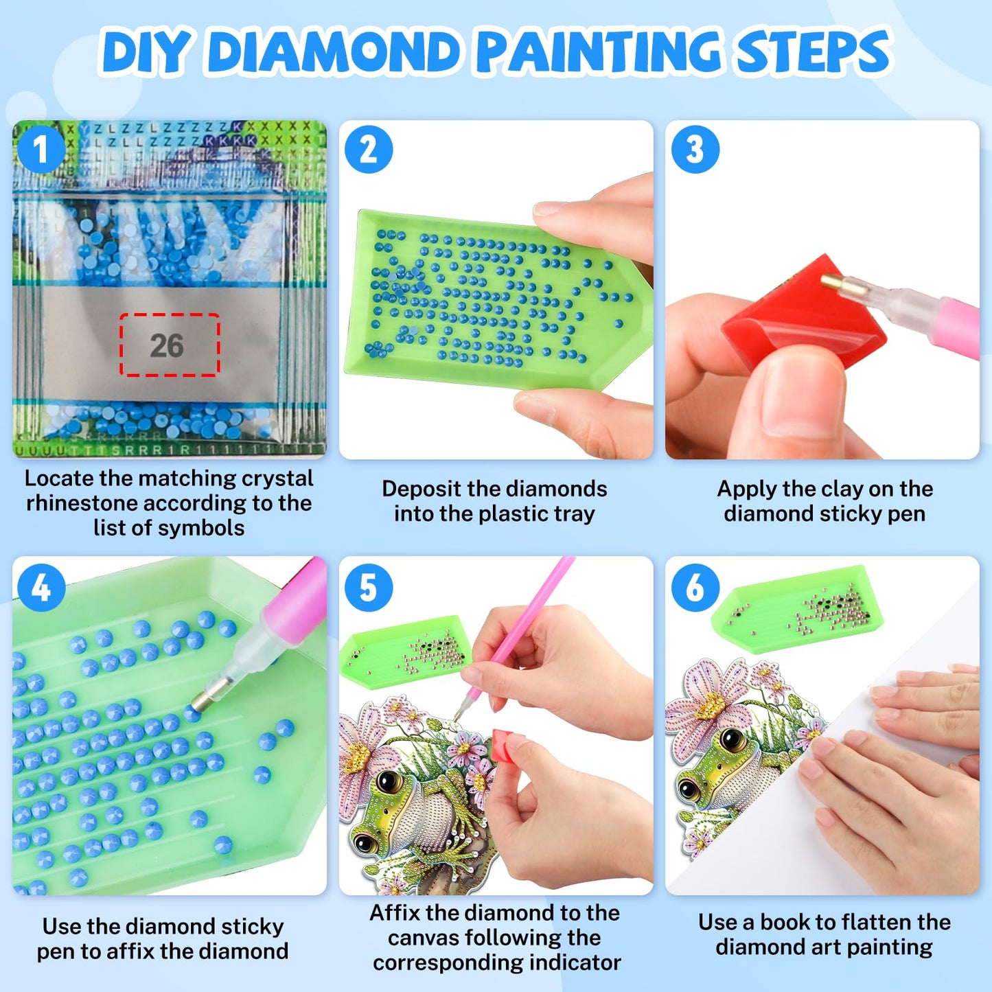 Bowetile Frog Diamond Art Hanging Kits for Adults, 5D Special Shape Diamond Painting Pendant Kits, Animal Gem Art Suncatchers Painting Ornament for Home Garden Wall Decor