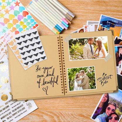 Joyberg Scrapbook 80 Pages, Scrapbooking Supplies 10 x 10 In, Scrapbook Album Suitable for Album Memory Book Wedding, Anniversary Family, DIY Craft Projects (Brown)