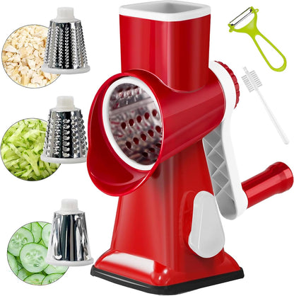 YOUCZON Rotary Cheese Grater Multi-Purpose Stainless Steel Cheese Shredder - Cheese Grater With Handle Effortless