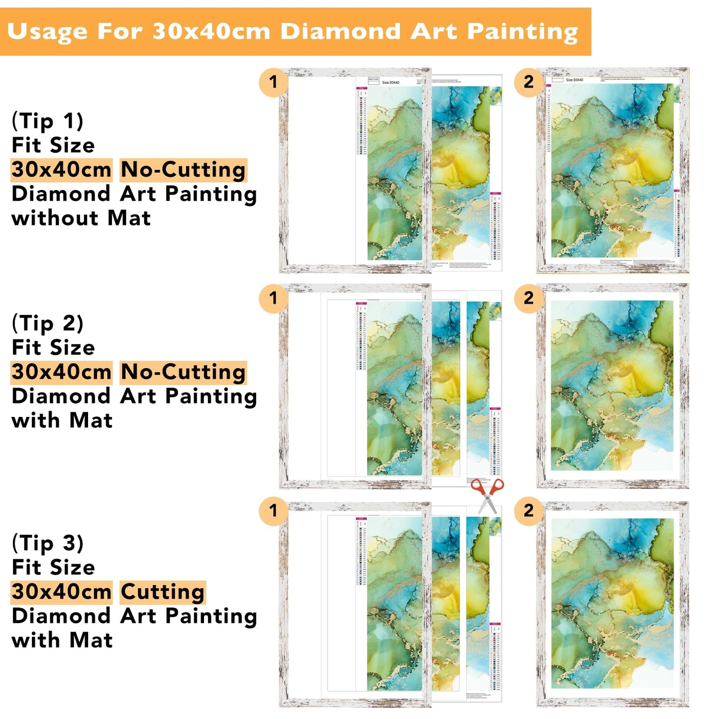 12x16 Frame Rustic White with 10x14 Mat, for 30 x 40cm Diamond Art Painting, Display Photo 10 x 14 with Mat or 12 x 16 without Mat, Wood 12 by 16 Picture Frame for Wall Hanging, Rustic White, 1 Pack