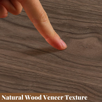 Boao 12 Pcs Real Wood Veneer Sheets 12" x 12" Wood Veneer Laminate Sheets for Jewelry Boxes, Door Panels, Marquetry(Cherry,Walnut)