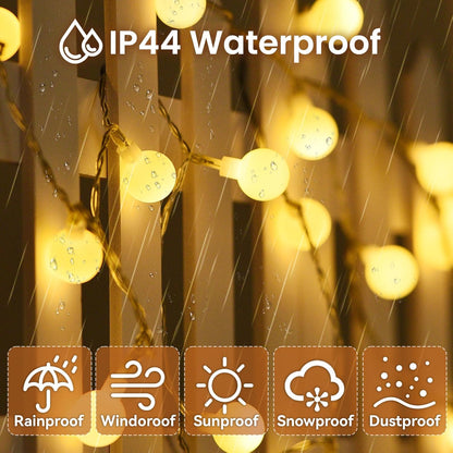 200Led 75FT 8 Dailyart Globe String Lights, Waterproof Fairy Lights Plug in Modes with Remote Control, Brightness