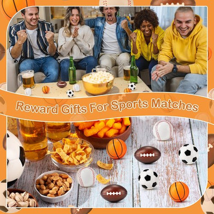 24 Pack Sports Stress Balls Valentines Day Gifts for Kids School Classroom, Exchange Sports Valentines Day Cards for Kids Party Favors Supplies for Boys Girls Basketball Football Soccer Baseball Bulk