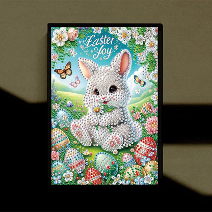 TDFERAN Notebook Easter Bunny 5D Diamond Painting Notebook Diamond Art Kits Notepads Rabbit Sketchbook Journal Book Diary Cross Stitch Journal Knowledge Record Book Suitable for Women