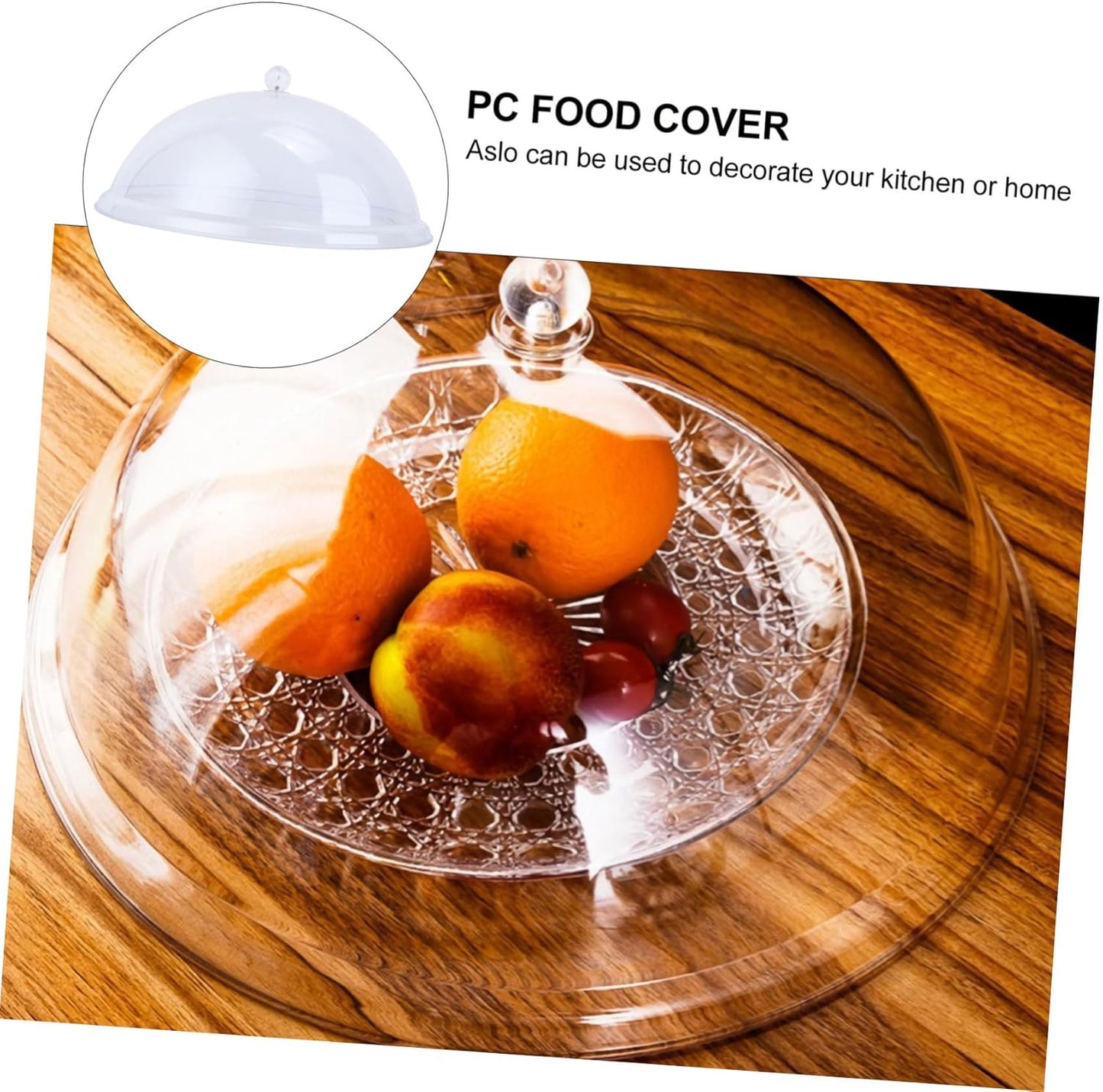 Cabilock Acrylic Food Cover, 8 Inches Round Cake Dome Cloche, Clear Food Snack Display Cover for Cake, 8.3X4.7 Inch