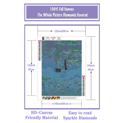 ASslanLYs 5D DIY Diamond Painting Kits for Adults,Cats in Diving Diamond Painting Full Drill Round Art Gems Diamond Art Perfect for Home Wall Decor(12x16 inch /30x40 cm)