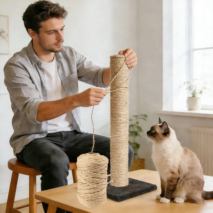 4mm Natural Jute Rope, 328Ft Heavy Duty Thick Jute Twine,Hemp Twine String for Artworks,Cat Scratching Post,DIY Crafting,Gardening,Bundling,Camping,Gift Wrapping,Home Decoration (4MMx328Ft/100M)