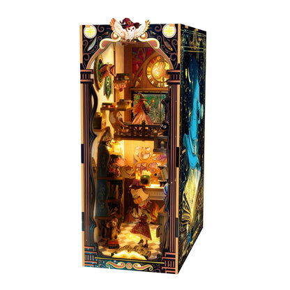 Book Nook Kit - DIY Miniature House Kit for Adults, Dollhouse Booknook Tiny House Bookshelf Decor 3D Wooden Puzzle Street Model, Ideal Gift for Book Lovers, Family, Friends (Mystical Magical Power)