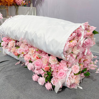 JIIPOREGJ Handmade Romantic Eucalyptus and White Flowers Wall Large Artificial Flower Wall Backdrop Panels,Rose Wedding Backdrop 3D Floral Wall Fabric Flower Wall for Pa,One Color,2m*2m/6.56 * 6.56FT
