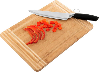 Kitchen Details Bamboo Cutting Board, Large Dual Sided Ultra Thick Cut Resistant with Drip Edge