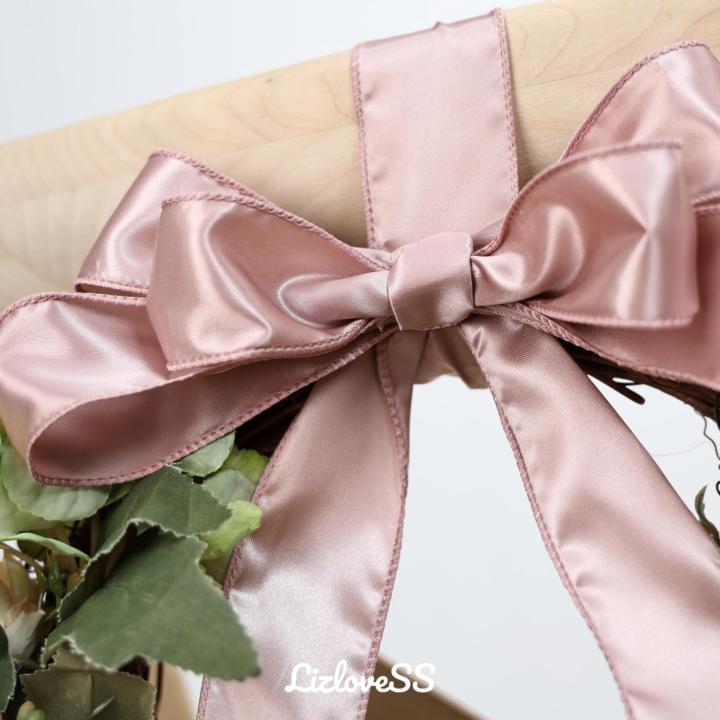 LIZLOVESS Dusty Rose Satin Wired Ribbon 1.5 Inch, Dusty Pink Wire Edge Ribbon for Gift Wrapping, Baby Shower, Wedding Decor, Christmas Tree, Crafts, Wreath Supplies 25 Yards