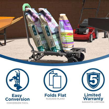 COSCO Shifter Multi-Position Folding Hand Truck and Cart, 300 lb. Weight Capacity, Green, 12222PBG1E