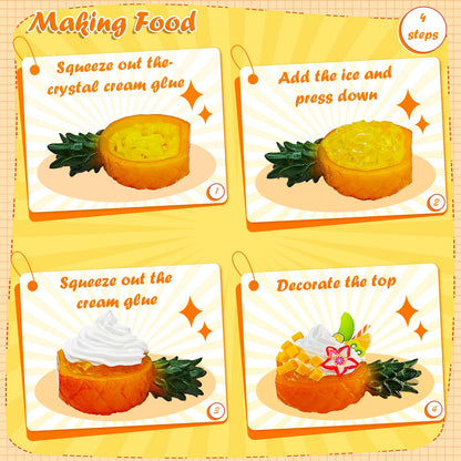 Make Mini Dessert Craft Kit for Kids,DIY Mini Food Toys with Imitation Cream,Create & Display Cream Creations, Art Activities, Great Gifts for Girls,Ages 8+