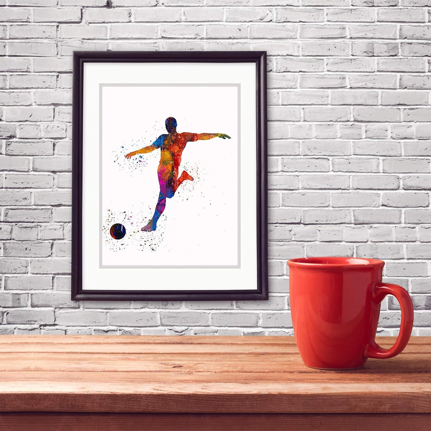 Male Soccer Player Abstract Sport Wall Art Print 11x14 for Teen Boy Bedroom Decor