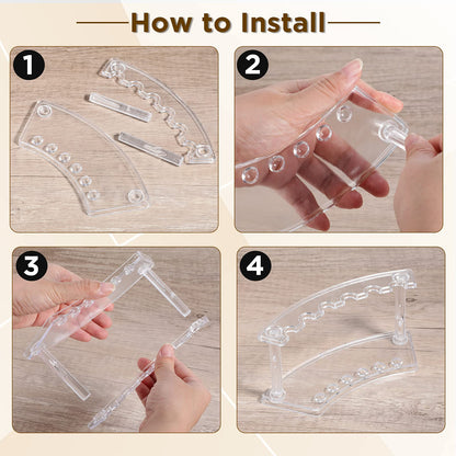 Chinco 10 Pieces Plastic Pen Holder Clear Display Stand 6-slots Display Stand Eyebrow Pen Makeup Brush Rack Organizer for Back to School Office Home Supplies, Vertical
