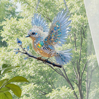 Sulunmo Diamond Art Hanging Kit, Diamonds Art Painting Pendant for Adults, DIY Gem Painting Board Kit for Window Door(Pendant-Fantasy-Bird-425)