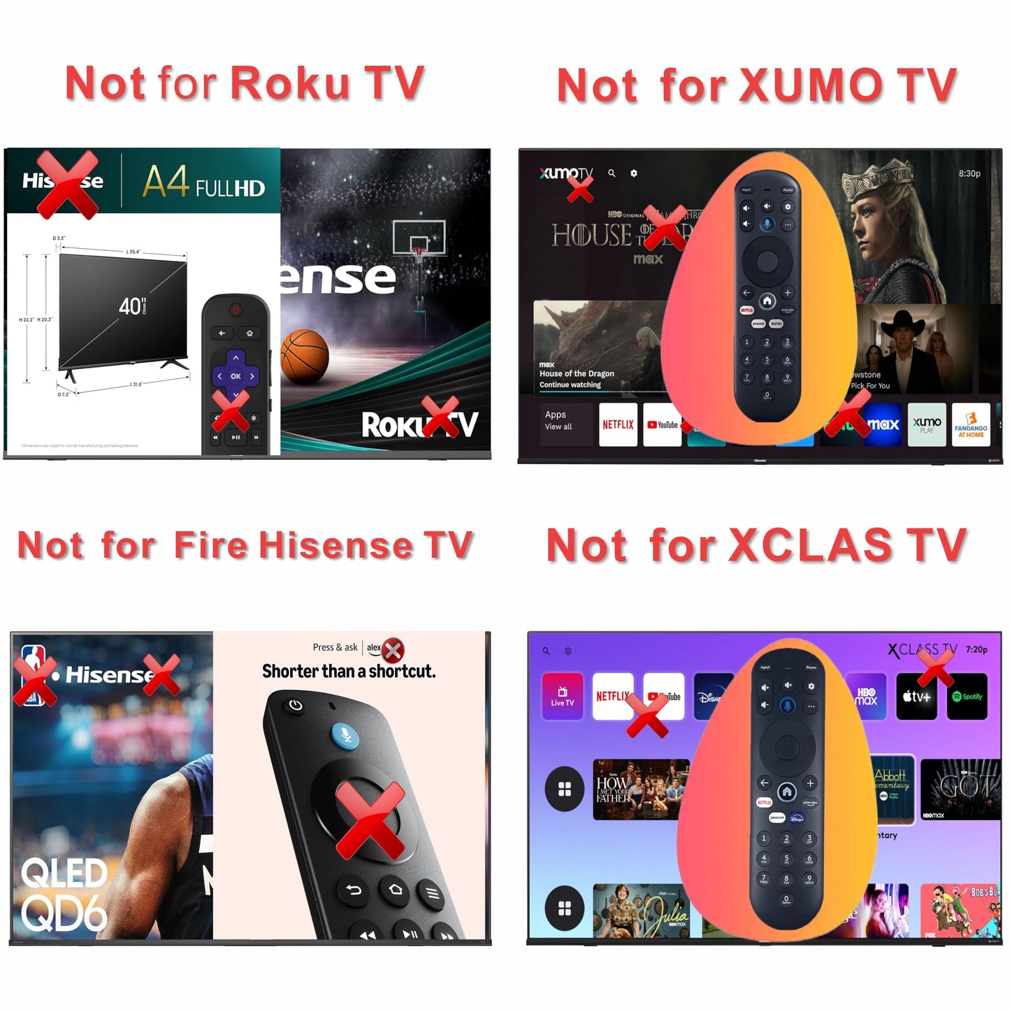 Universal Smart Remote Compatible with Hisense TV Remote Control Replacement 2025-2015, Voice, Bluetooth, Hisense Google, Android, Laser, Canvas TVs, 4K UHD, HD, Mini-LED, ULED