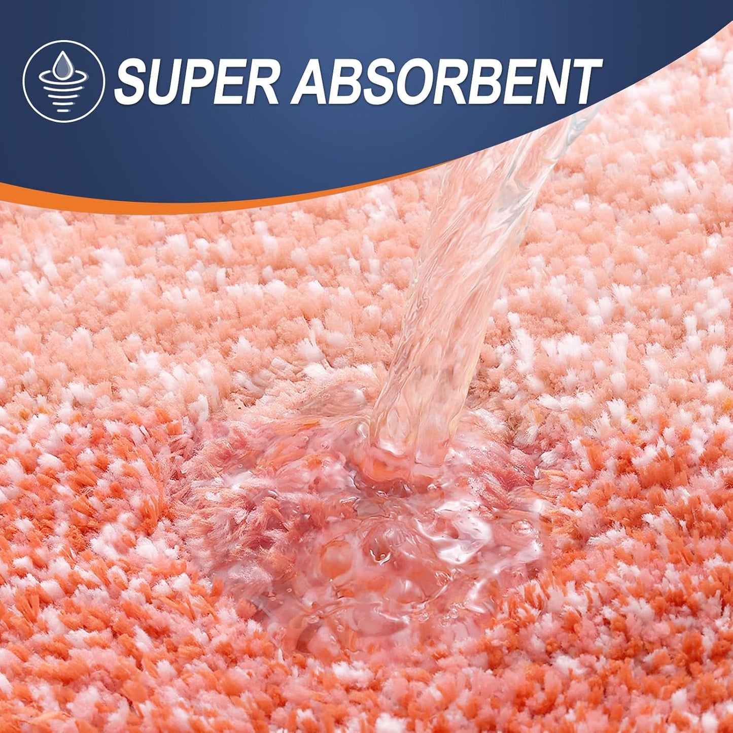 OLANLY Bathroom Rugs - Extra Soft Microfiber Mat | 36x24, Quick Dry, Rubber Backing, Coral Color