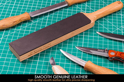 BeaverCraft DIY01 Wood Carving Kit LS6P1 Stropping Kit Leather Strop Kit with Sharpening Polishing Compound Knife Stropping Block