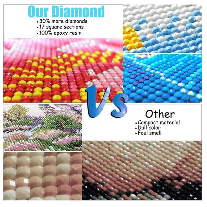 DIY Diamond Painting Full Round Drill Kits for Adults Hippie Soul Spirit Rainbow Sunflower Love and Peace Sign, 12x16 inch