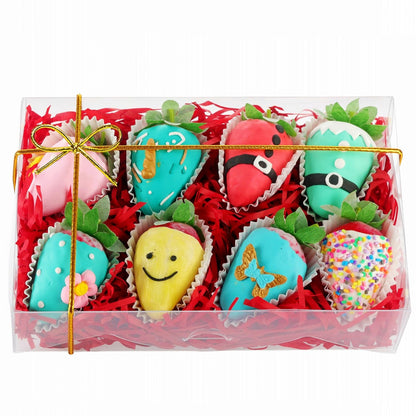 SLShePack 20PCS 8x5x2 Inch Clear Cookie Boxes Chocolate Covered Strawberry Boxes Bakery Boxes with Window Cakesickle boxes Chocolate Truffle Boxes Pretzel Boxes