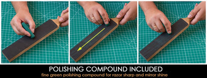 BeaverCraft DIY01 Wood Carving Kit LS6P1 Stropping Kit Leather Strop Kit with Sharpening Polishing Compound Knife Stropping Block