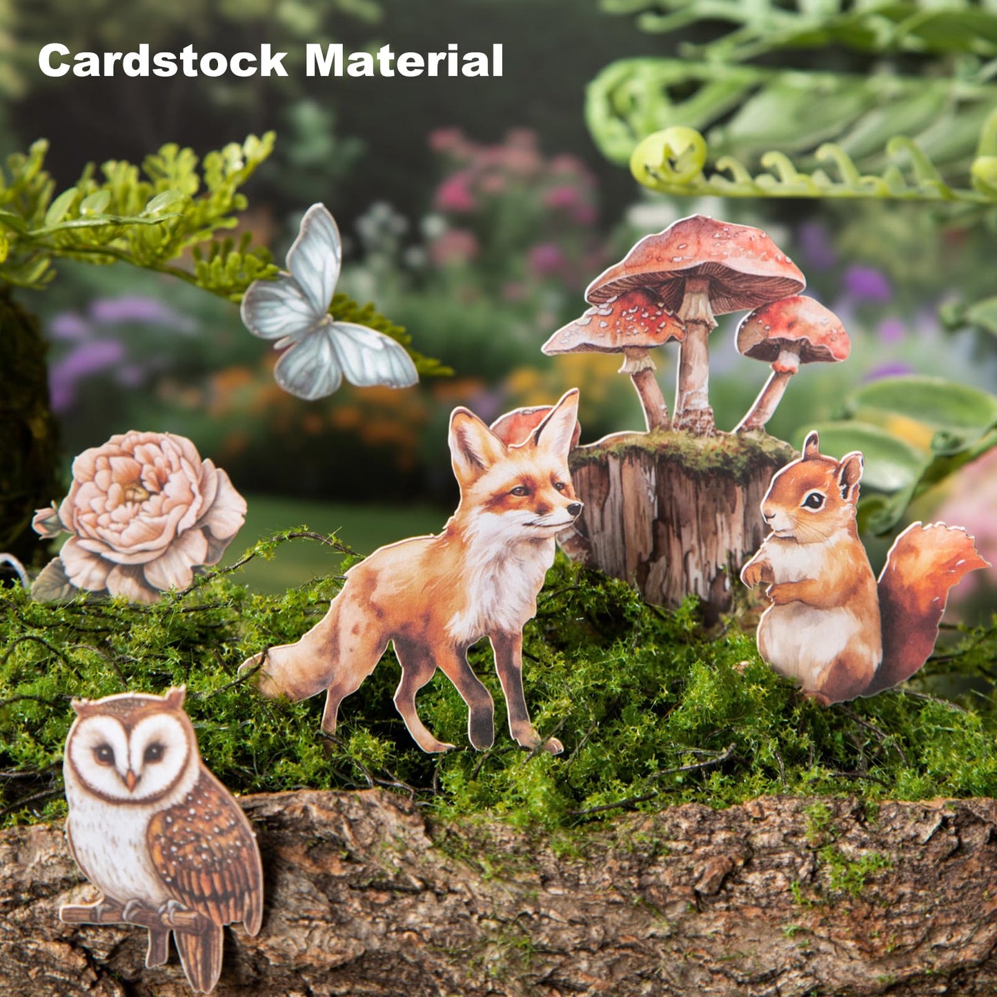 AuriicLeaf Woodland Forest Cardstock Sticker Set, 150PCS Vintage Nature-Themed Stickers for Scrapbooking, Journaling, Collage, and DIY Crafts