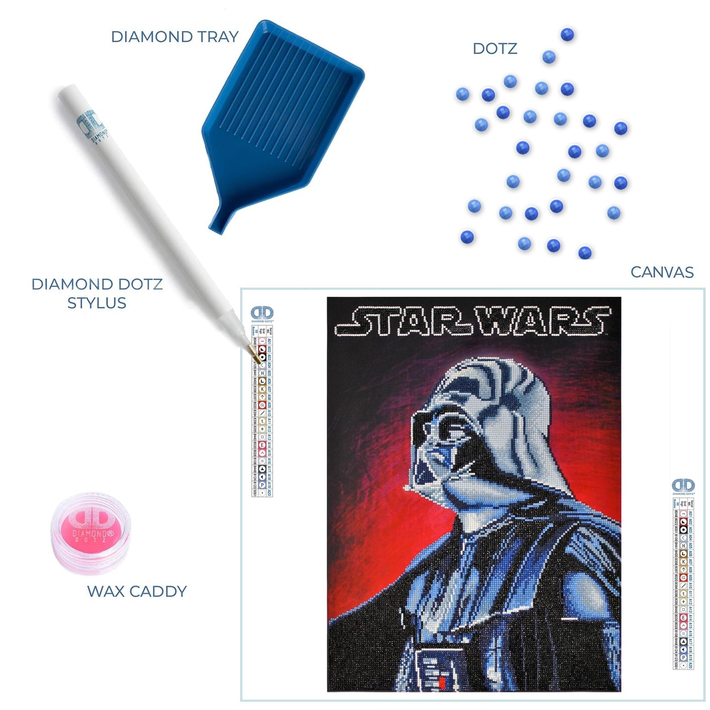 DIAMOND DOTZ Darth Vader Star Wars Diamond Painting Kits for Adults - Diamond Art Kits a Relaxing Creative Craft Kit with Dotz Gems 22.4"x16.5"
