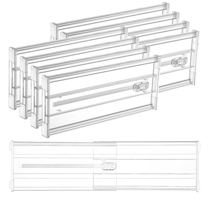 Vtopmart 8 Pack 6" Tall Upgrade Drawer Dividers for Big and Deep Drawer, 12.8"-22.3" Adjustable Expandable Dresser Drawer Organizer, Clear Plastic Separators for Dresser, Baby Supplies, Kitchenware