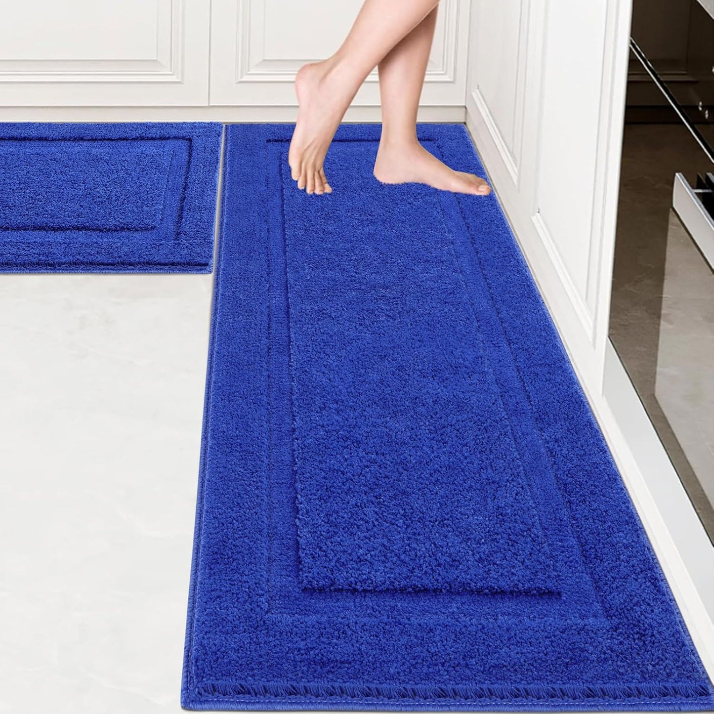 SHACOS Super Soft Bathroom Runner Rugs, 20x47 inch Non Slip Washable Bath Mats, Microfiber Long Bathroom Mats for