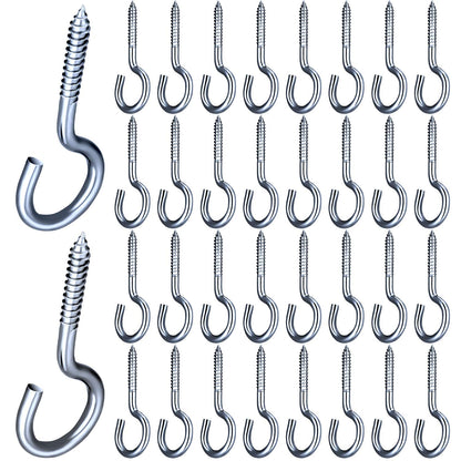 Mudder Christmas Lights Hanger Screw Hooks, Outdoor String Ceiling Wire and Fairy Lights for New Year Party (Silver, 30