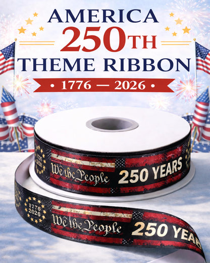Gleamagic 2-Pack America 250th Anniversary Ribbon Bundle - 1 Inch x 50 Yards Total - Patriotic Satin Ribbon for Independence Day, July 4th Decor & Semiquincentennial Crafts & Commemorative Decor