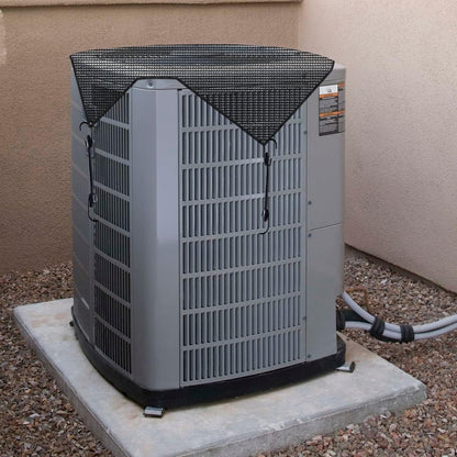 Air Conditioner Cover 28" X 28" for All Seasons, Includes Bungee Cords, Solid Black AC Compressor Condenser Top Cover