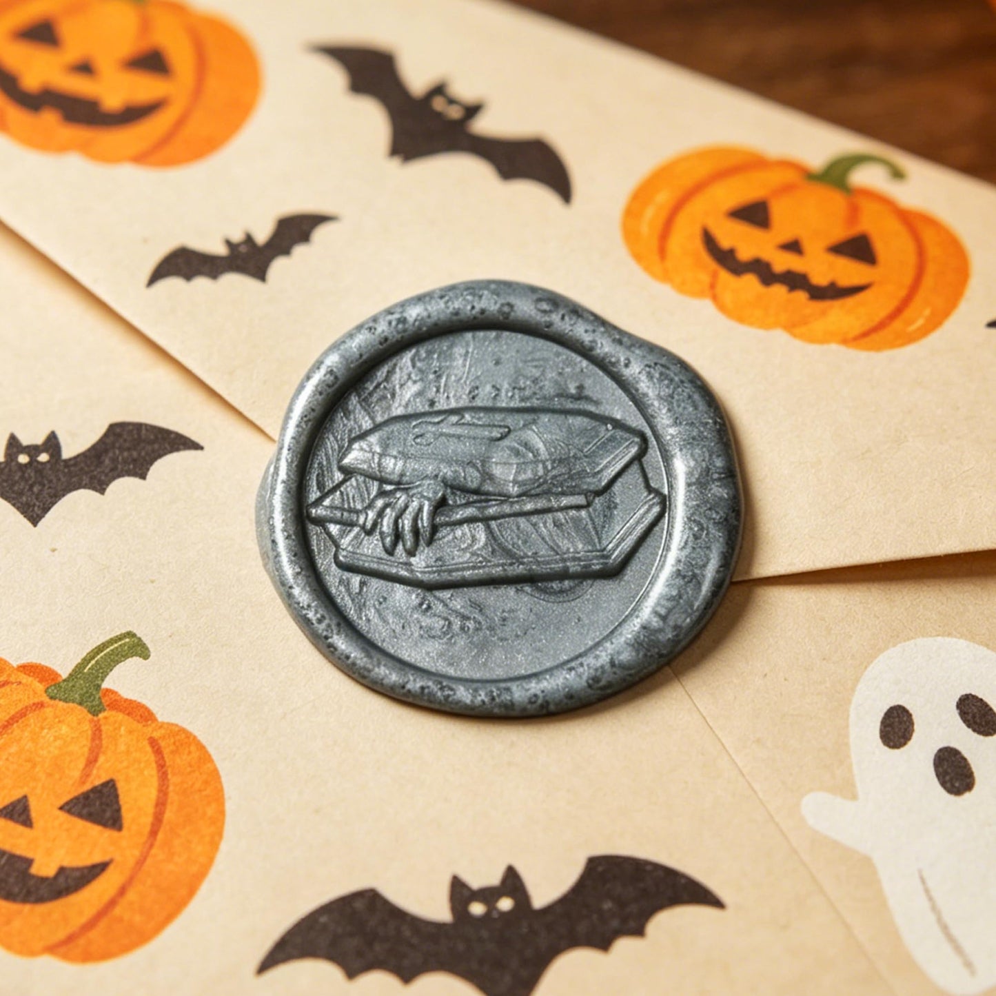 Mceal Wax Seal Stamp Head, 3D Embossed Relief for DIY Crafts, Wedding Invitations, Gift Wrapping, Halloween Collection (Spider)