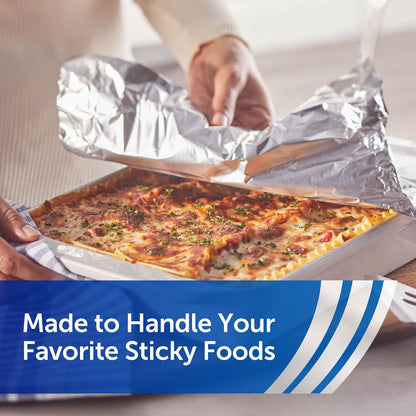 Reynolds Wrap Non Stick Aluminum Foil, Nonstick Aluminum Foil Roll, Prevents Food Sticking and Messy Cleanup, Great for Covering Casseroles and leftovers, 43.33 Yards x 12 Inches, 130 Sq.Ft.