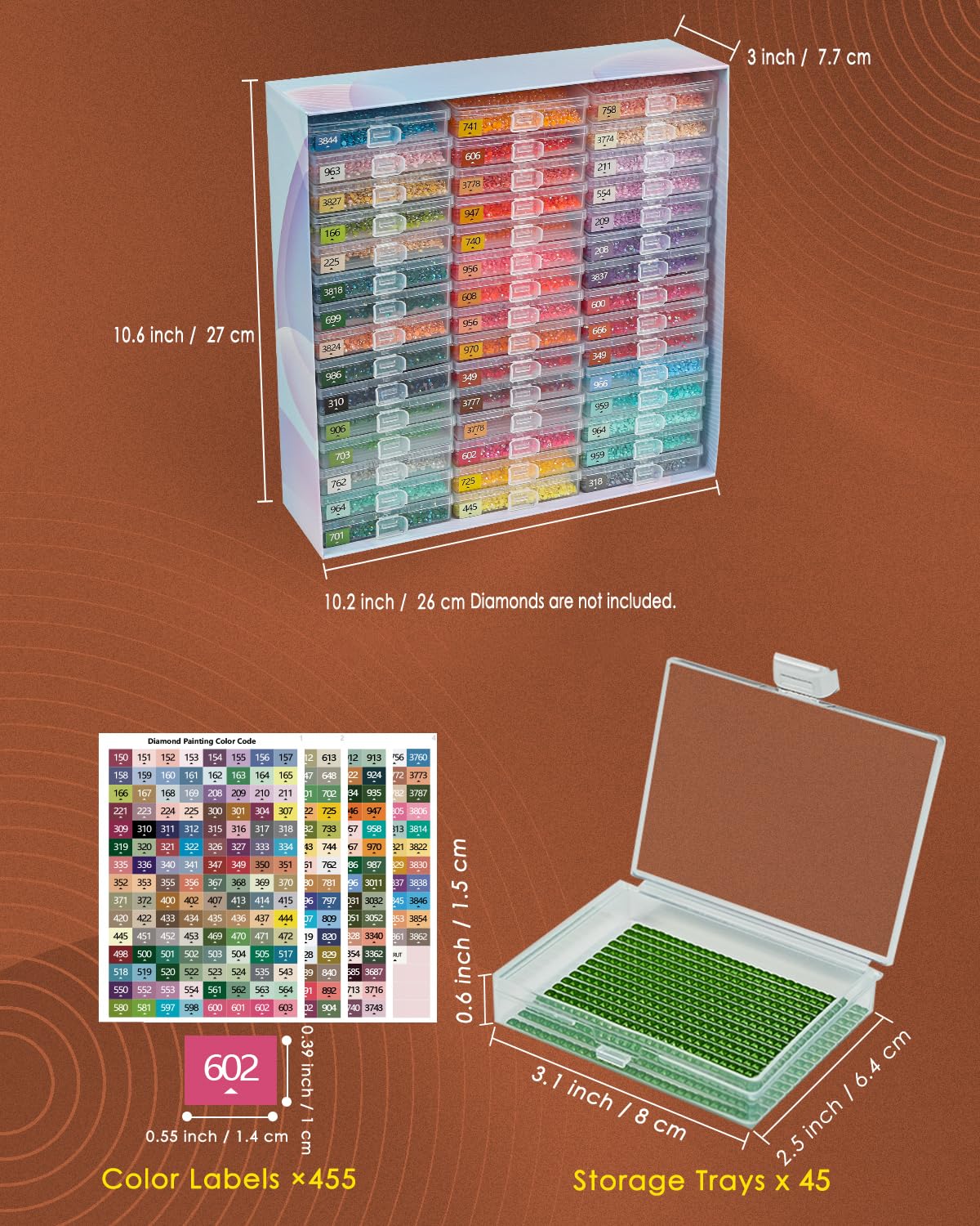 YBUTVY Diamond Art Trays with Lids, 45PCS Diamond Painting Trays with Lids ＆ Diamond Art Storage, Gift Box Diamond Painting Accessories for Diamond Art Beads