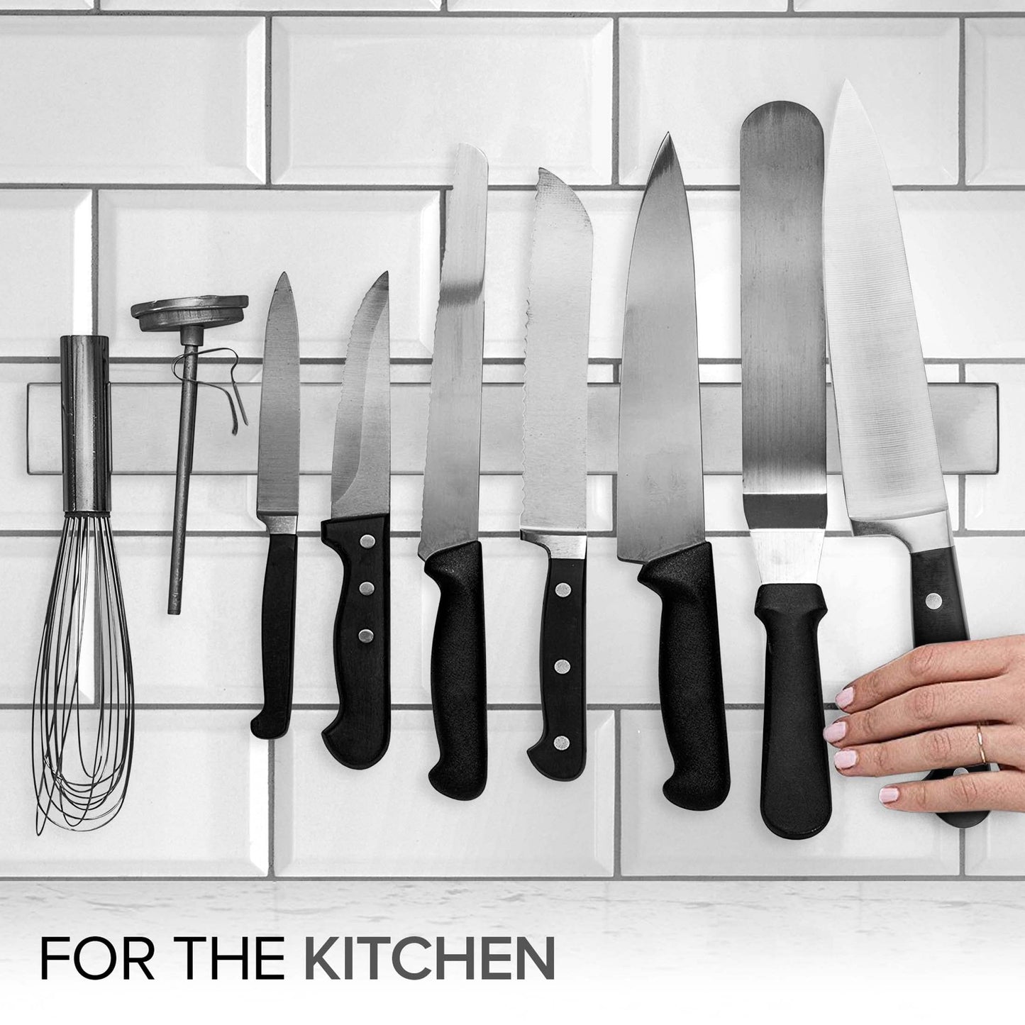 Modern Innovations 12 Inch Stainless Steel Magnetic Knife Bar with Multipurpose Use as Knife Holder, Knife Rack, Knife Strip, Kitchen Utensil Holder, Tool Holder, Art Supply Organizer, Home Organizer