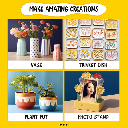 POTTREATIVE Air Dry Clay Kit for Adults, Pottery Starter Kit with Tools & Guide, DIY Craft Kit for Beginners, Date Night Activity, Art Hobby Gift Set