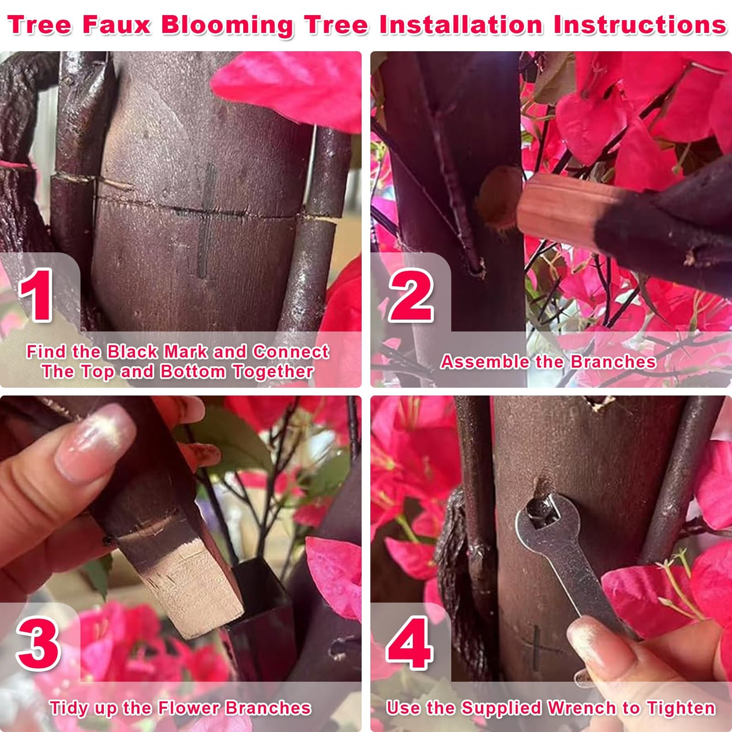 Large Pink Artificial Bougainvillea Tree Artificial Tree for Landscape and Venue Decoration - Indoor Outdoor Use (1.5x1.2m)