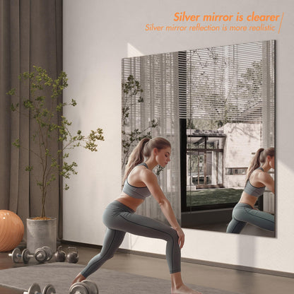 Hasipu Home Gym Workout Mirror 72" L x 36" W-1pc Large Full Length Mounted Full Body Frameless Mirror for Workout, Yoga, Garage, Bedroom, Dance