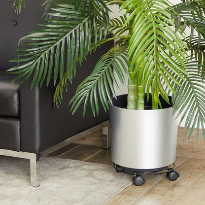 10.6 Pack 4, 360-Degree Bright Creations Plant Stand with Wheels - in Diameter, Black, of Modern - Metal Rolling Plant