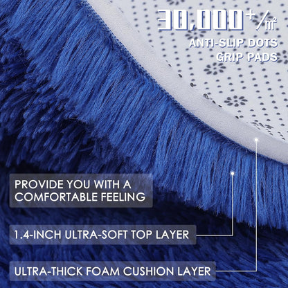 OLANLY Large Area Rug - Soft Fluffy Shaggy Carpet for Living Room & Bedroom | Navy Blue 8x12