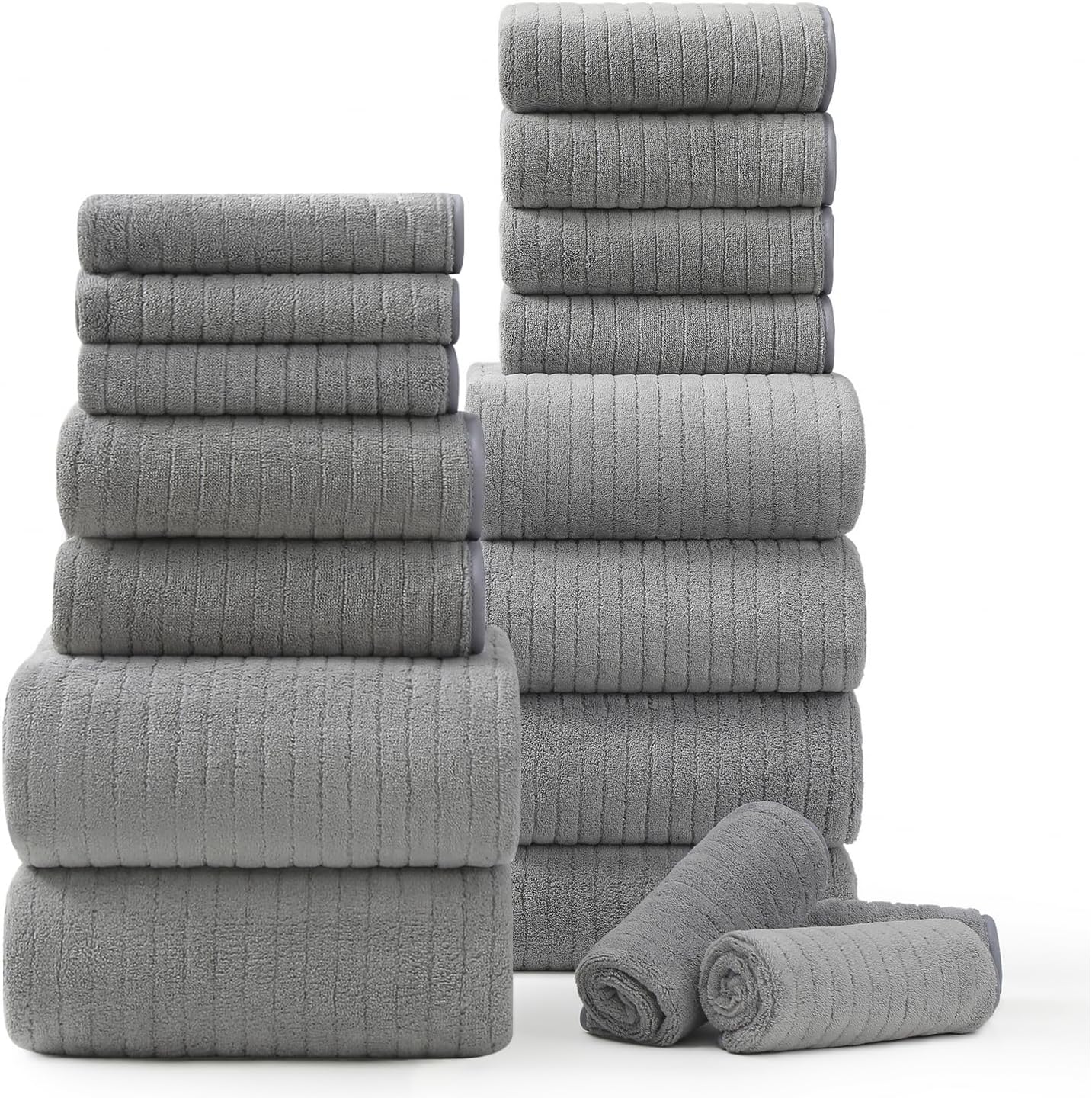 18 Set,Ultra Set Loops-6 Towels,6 Towels,6 Set Piece Bath Towels Soft Family Bathroom Towel with Hanging Bath Hand