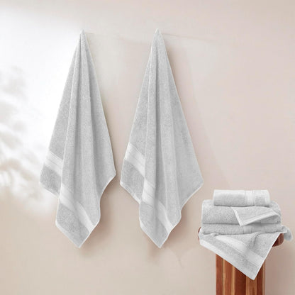 6-Piece 100% Set 600 Modern Threads - Spun Loft Combed Cotton Towel - Bath Towels, Hand Towels, & Washcloths - Super