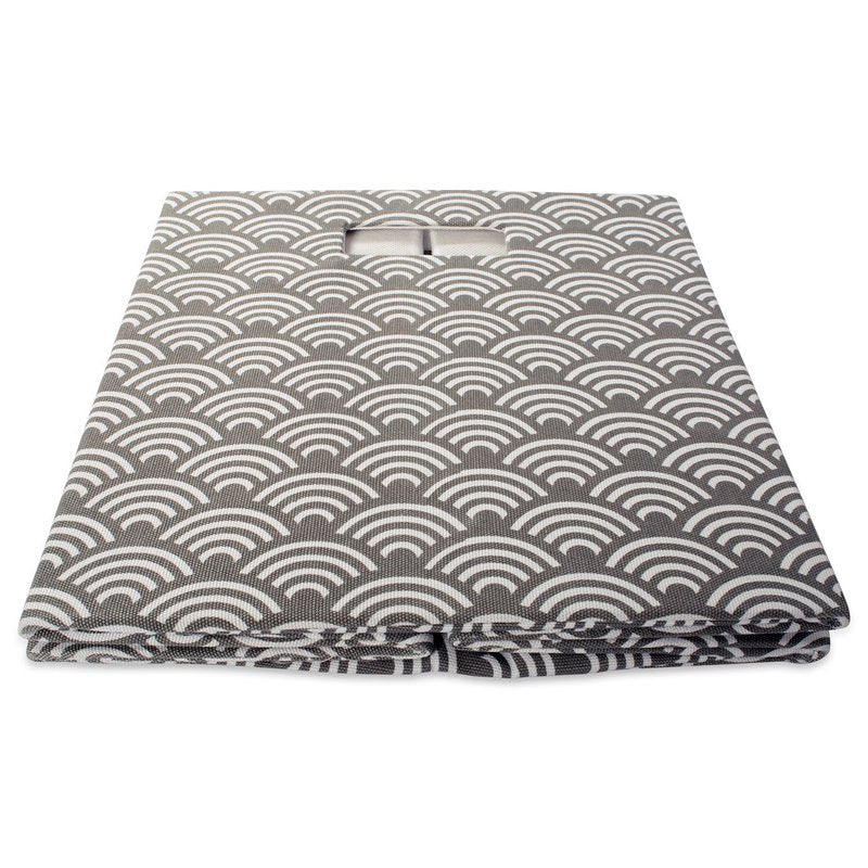 DII Collapsible Hard Sided Bin, Waves, Gray, Large