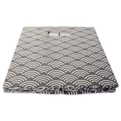 DII Collapsible Hard Sided Bin, Waves, Gray, Large