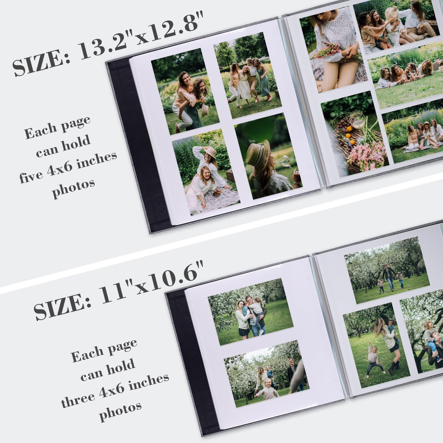 Photo Album Self Adhesive Pages for 4x6 5x7 8x10 Pictures Magnetic Scrapbook Photo Albums with Sticky Pages Books with A Metallic Pen for Baby Wedding Family 11x10.6 Yellow 40 Pages