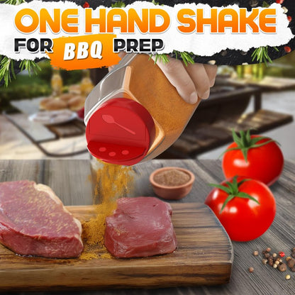 2 Pcs Large Seasoning Shaker – 32oz Storage Seasoning Containers – Large Spice Shakers with Holes and Lids Dual Shake, Clear Jars with Airtight Seal, Unique Shape for Loose Leaf Tea, Rubs, & Herbs