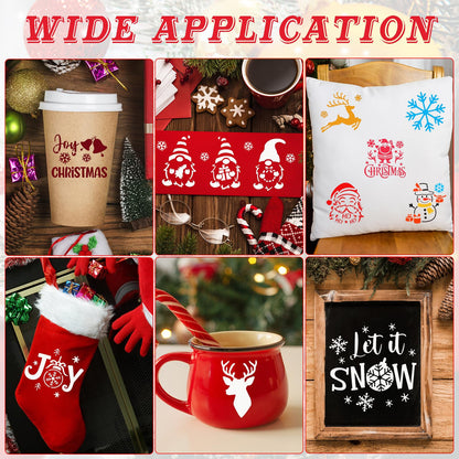 DZXCYZ 80 Pcs 4 x 4 Inch Christmas Stencils for Painting on Wood, Reusable Merry Christmas Ornament Snowflakes Holiday Stencils DIY Craft Template Set for Wall Rock Home Decor